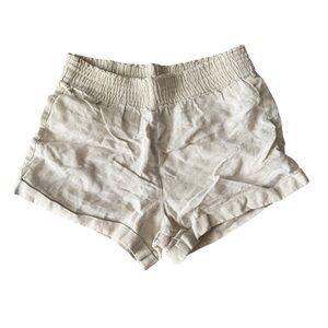 Reformation Small Linen Shorts Oatmeal Tan Elastic Waist Pull On